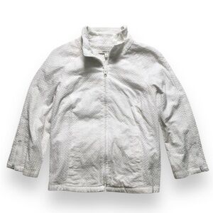 MADISON HILL Cotton Eyelet Zip Moto Jacket Sz 12